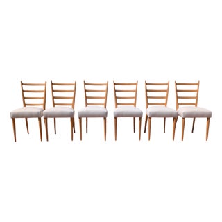 Vintage Maple Wood Chairs, 1950s, Set of 6 For Sale