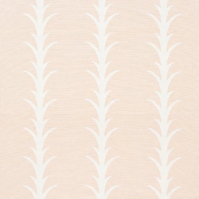Sample-Schumacher X Celerie Kemble Acanthus Stripe Fabric in Blush For Sale