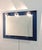 1970s Italian Bathroom Mirror with Blue Ground Glass Shelf and Chromed Steel Diffusers, 1970s For Sale - Image 5 of 14