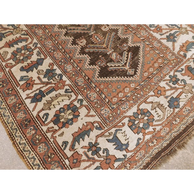 Textile Antique Persian Rug- 3′10″ × 6′2″ For Sale - Image 7 of 13