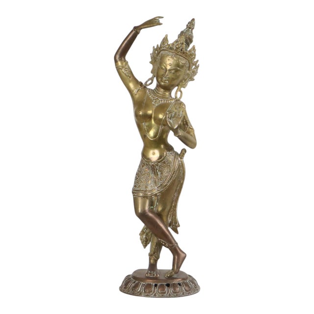 Large Brass Sculpture of Mayadevi, 1950s For Sale - Image 15 of 15