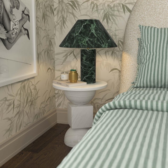 The Mable Marble Table Lamp redefines style with its flawless fusion of solid marble and high-tech design. Its color-...