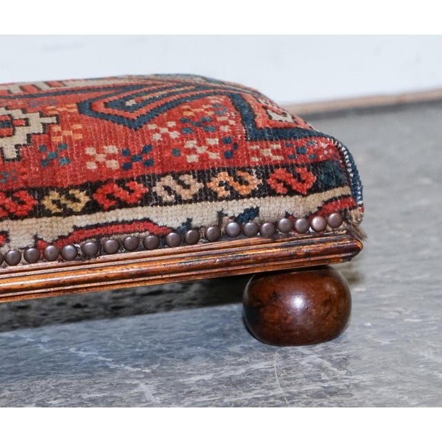 Textile Antique Kilim Tribal Ottoman For Sale - Image 7 of 12