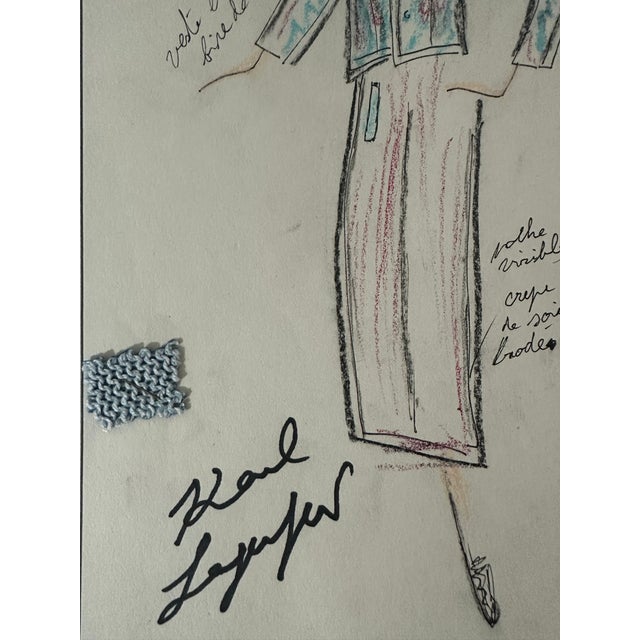Original Drawing by Karl Lagerfeld – Fashion Design Study Dimensions: 30 × 21 cm Rare original fashion drawing by Karl...