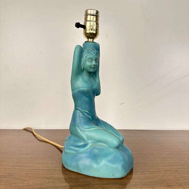 Art Deco Van Briggle Ceramic Figure Pottery Lamp For Sale - Image 9 of 12