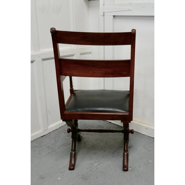 Arts & Crafts X-Frame Mahogany Desk Chair, 1880s For Sale - Image 6 of 7