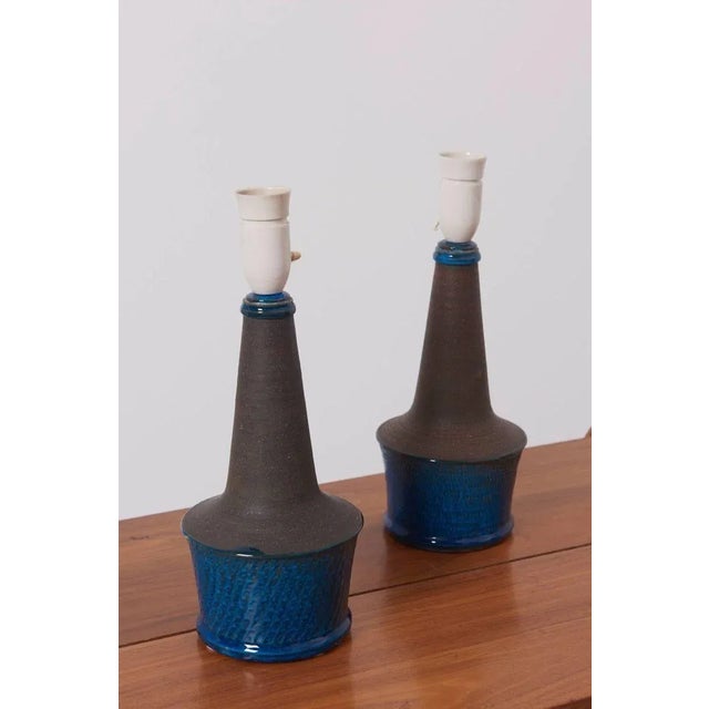 1960s Blue and Grey Table Lamps by Nils Kähler, Denmark, 1960s, Set of 2 For Sale - Image 5 of 9
