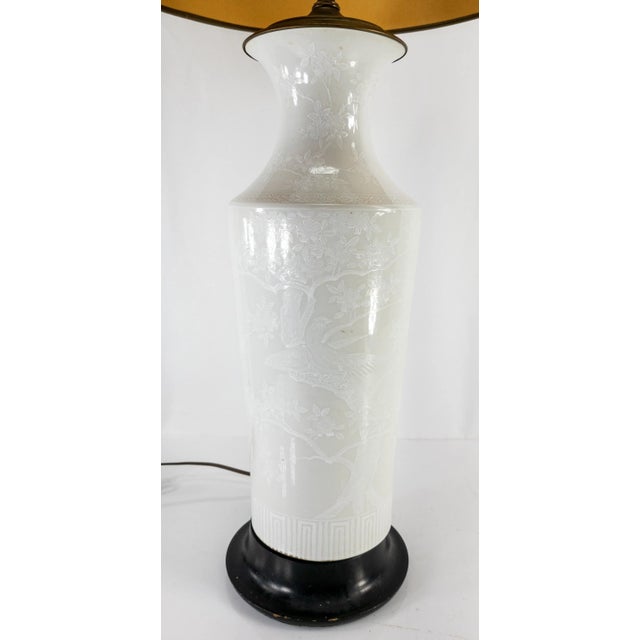 Japanese Vintage Japanese Asian Pate-Sur-Pate Lamp For Sale - Image 3 of 12