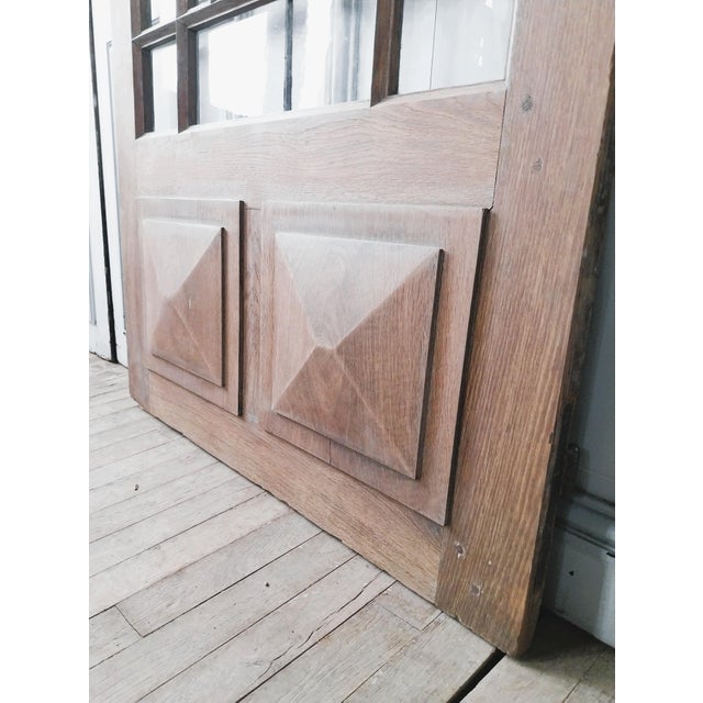 Wood Art Deco Oak Door with Original Glazing, 1890s For Sale - Image 7 of 13