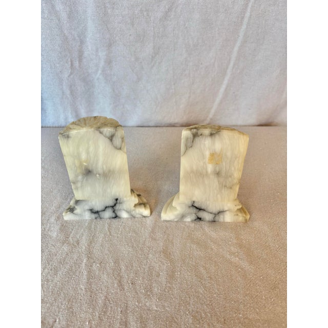 Mid 20th Century Mid 20th Century Italian Alabaster Column Bookends - A Pair For Sale - Image 5 of 12