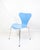 Dining Table Chairs Model 3107 in Light Blue by Arne Jacobsen for Fritz Hansen, 1980s, Set of 5 For Sale - Image 3 of 9