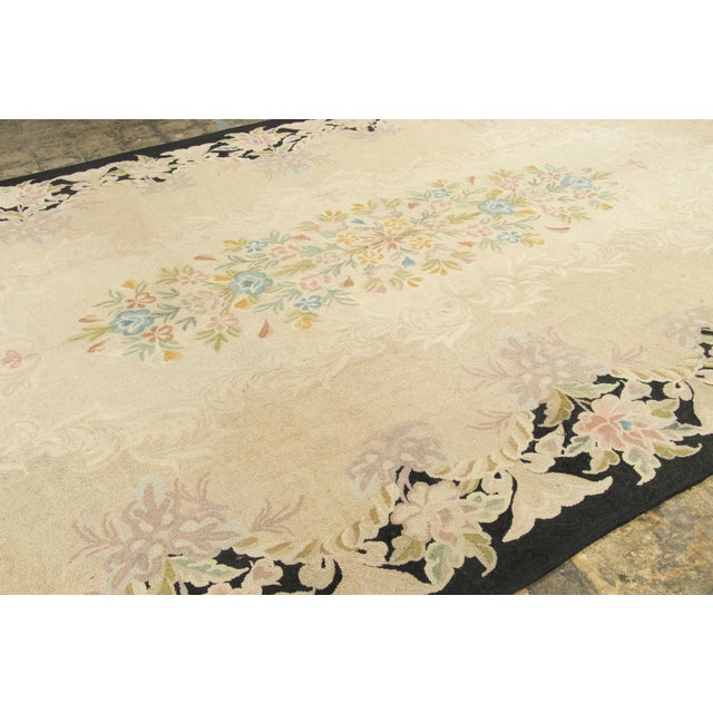 Rug & Kilim Oversized Vintage Hooked Floral Wool Runner by Rug & Kilim, 1950-1959 For Sale - Image 4 of 9