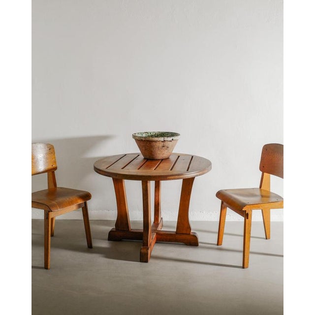 1940s Early Swedish Mid-Century Modern Wooden Berga Round Console Dining Table by David Rosén for Nordiska Kompaniet, 1940s For Sale - Image 5 of 7