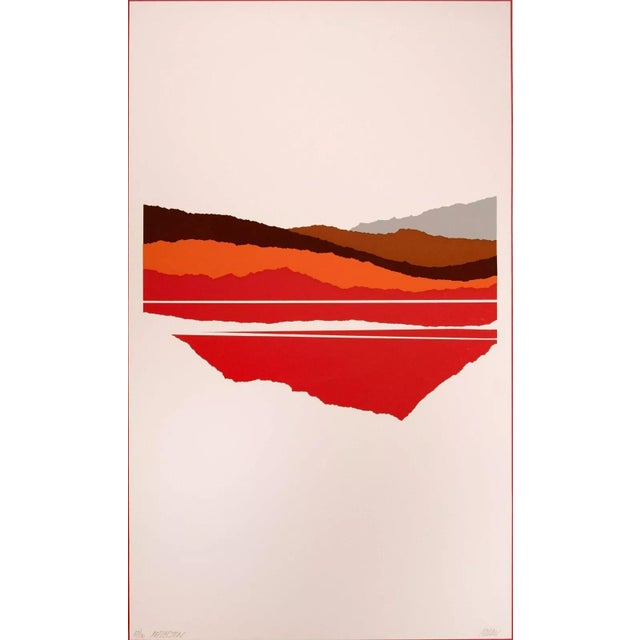 Richard Kozlow Reflection Signed Modernist Serigraph 51/100 Unframed 1980s For Sale - Image 4 of 7