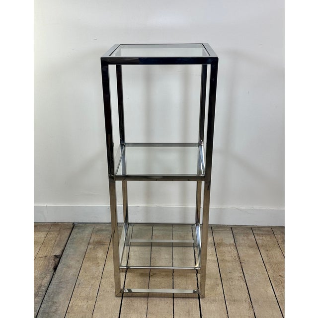 Chrome and Glass Side Table, 2000s For Sale - Image 6 of 10