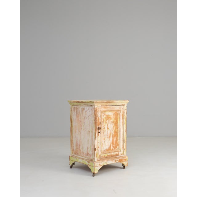 19th Century 19th Century French Wood Patinated Cabinet With Wheels For Sale - Image 5 of 18