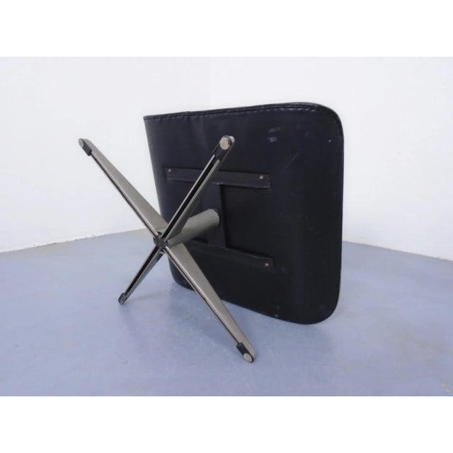 Black Leather Ottoman, Germany, 1960s For Sale - Image 9 of 13