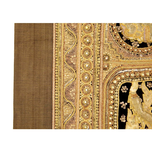 Large Vintage Indian Needlework Wall Hanging, 1970 For Sale - Image 3 of 10