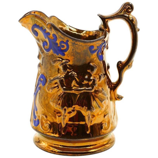 19th Century Gold Stone Porcelain Jug with Ballerina Reliefs For Sale - Image 5 of 5
