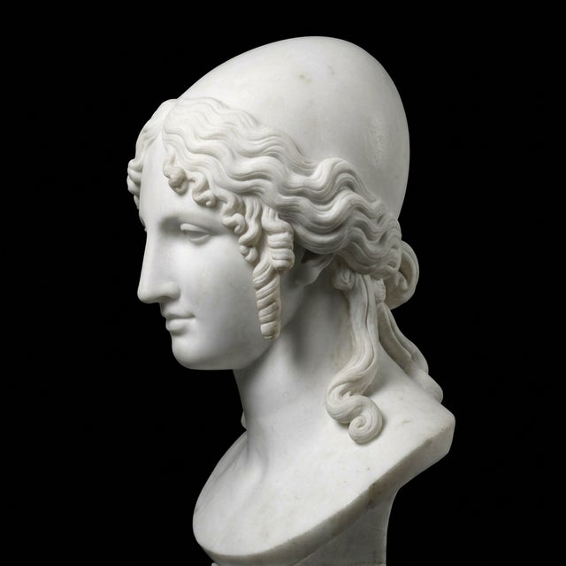 2020s Hand-Carved Natural Marble Bust Sculpture – Helen of Troy For Sale - Image 5 of 5