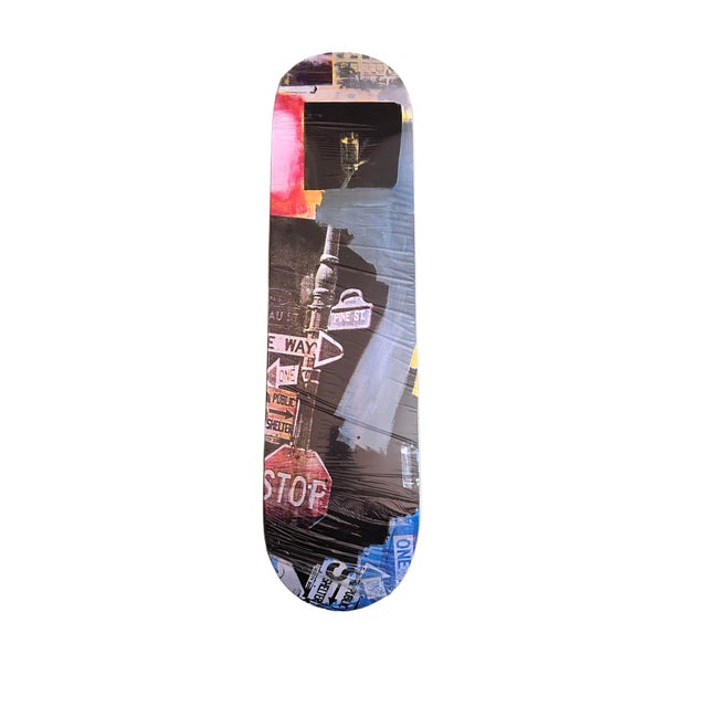 Skateroom. Presents the Overdrive Skateboard Decks (2017) triptych after Robert Rauschenberg ARTWORK: Overdrive (1963)...