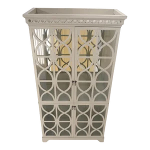 Large Painted Mirrored Decorative Double Door Cabinet Cupboard Vitrine