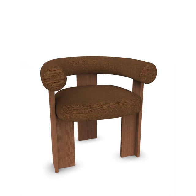 Contemporary Collector Modern Cassette Chair in Chocolate Fabric by Alter Ego For Sale - Image 3 of 7