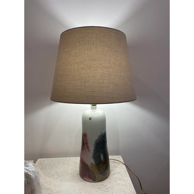 Mid Century Ceramic Arts Lamp For Sale In New York - Image 6 of 7