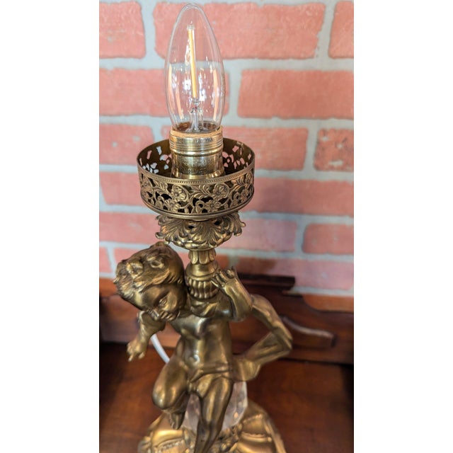 1960s Hollywood Regency Cherub Lamp For Sale - Image 9 of 12