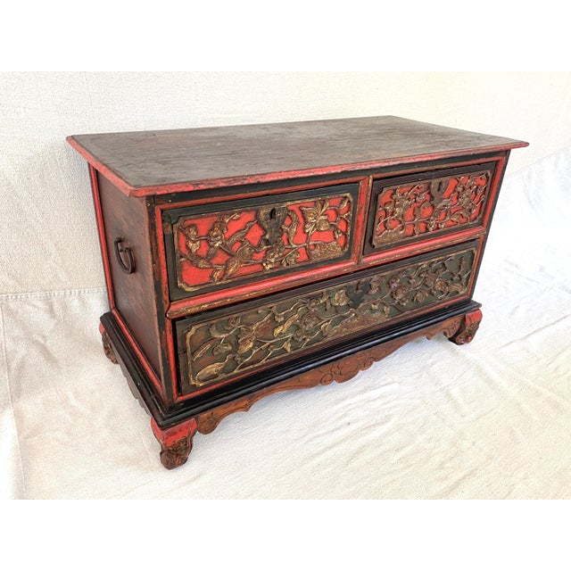 Chinoiserie Mid 19th C. Straits Chinese Chest of Drawers For Sale - Image 3 of 9
