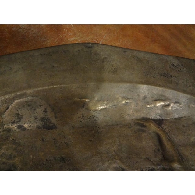 Metal Early 20th Century French Art Nouveau Silvered Bronze Charger or Sculpture For Sale - Image 7 of 9