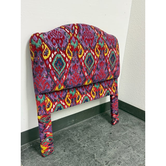 Contemporary Twin Size Bespoke Ikat Headboard For Sale - Image 3 of 12