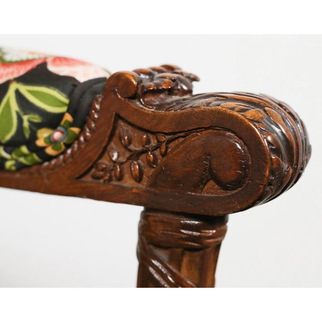 20th-C. French Louis XVI Style Carved Fruitwood Bergere Arm Chair For Sale In Atlanta - Image 6 of 8