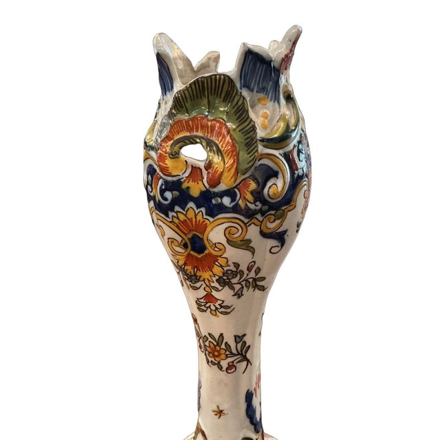 19th Century Antique Rouen, France Vase For Sale - Image 5 of 8
