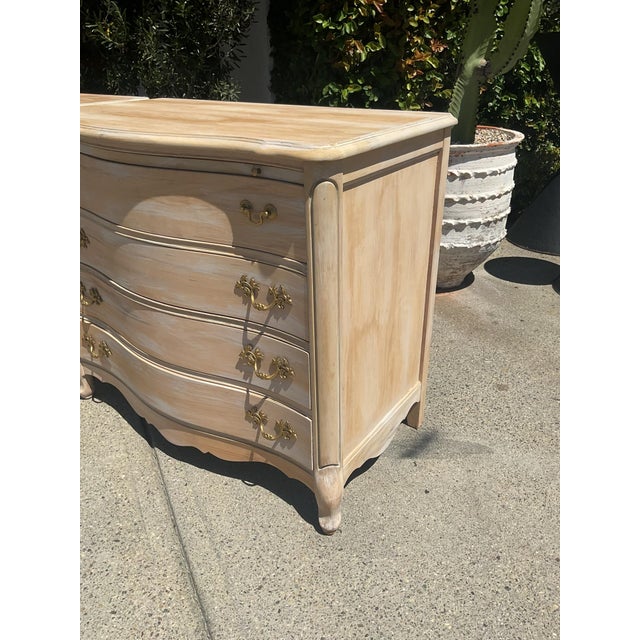 Vintage Solid Wood, 4 Drawer and slide out tray/shelf. New Natural finish and gold-toned hardware. French Provincial...