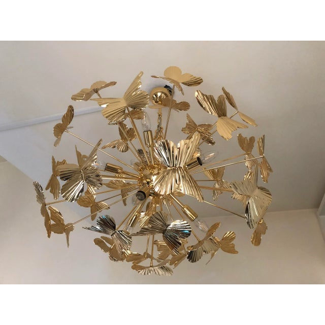 Italian Chandelier gold brass Multicolors Sputnik All gold brass butterfly are handmade all are different All pieces are...