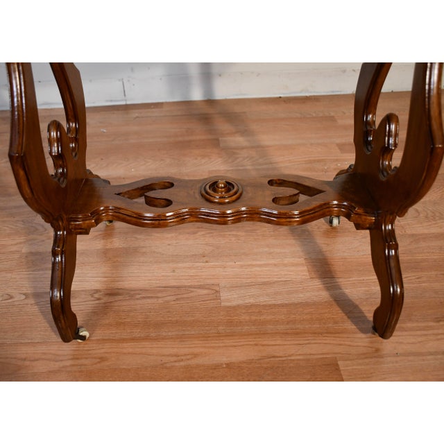 1900s Antique Victorian Eastlake Walnut Side Table / End Table Accent Table For Sale - Image 6 of 14
