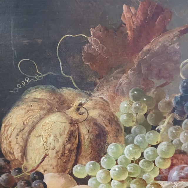 English 19th C. Still Life - Basket With Fruit -Well Listed Artist James Poulton For Sale - Image 4 of 6
