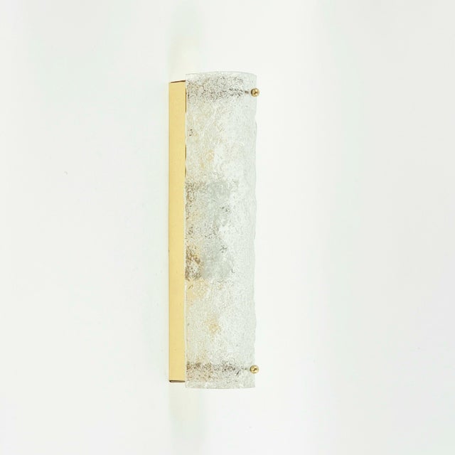 Stunning pair of tubular wall lights/sconces from hillebrand (germany, 1970s). The shades are made of transparent...