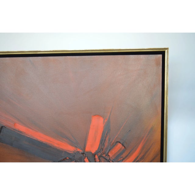 Signed Large Abstract Oil on Canvas With Relief by Preston. Usa, 21st Century For Sale - Image 4 of 10