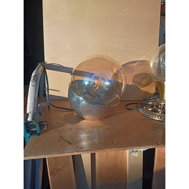 Custom Made Amber Glass Table Lamp in Style of Sarffati For Sale - Image 4 of 7