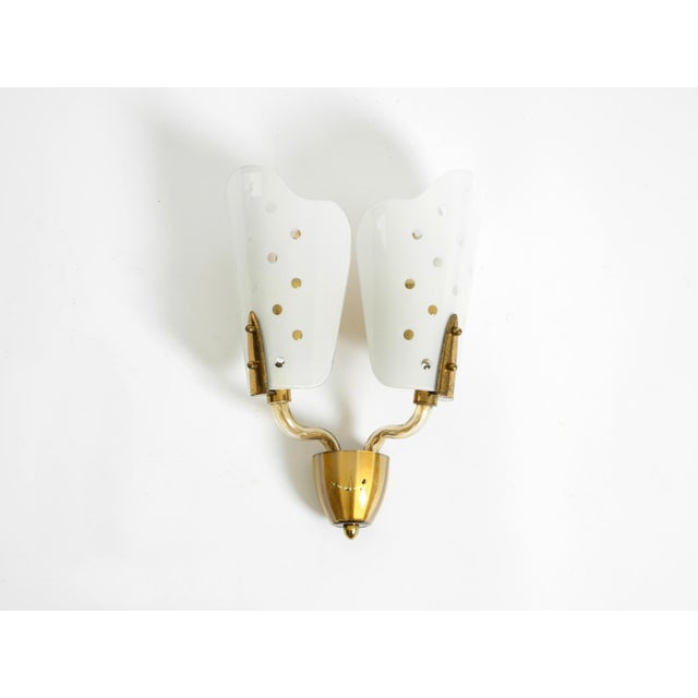 Large Mid-Century Modern Wall Lamp in Brass and Glass, 1950s For Sale - Image 17 of 17