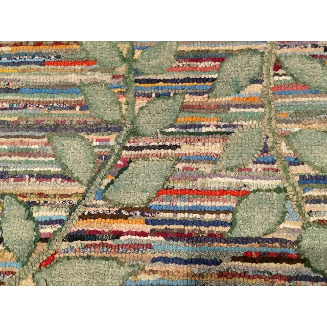 Vintage American Hand-Hooked Rug, Geometric Pattern, Wool & Cotton, American Folk Art, 3x4 For Sale - Image 4 of 18