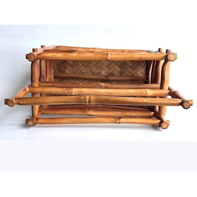 1960s Paul Frankl Style Bamboo Magazine Rack For Sale - Image 9 of 10