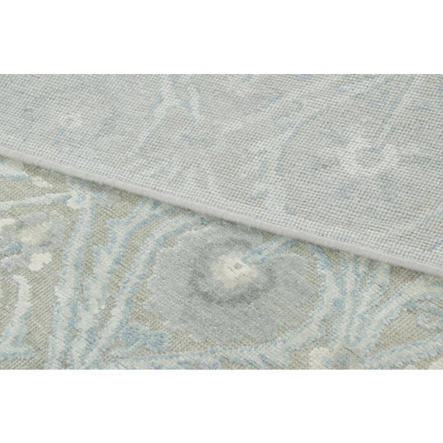 Contemporary Contemporary Block Print Floral Natural Silk Runner by Rug & Kilim, India For Sale - Image 3 of 8