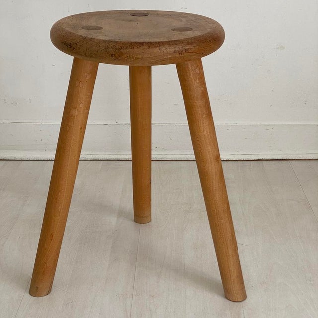 Wood Tripod Stool, 1970s For Sale - Image 4 of 6