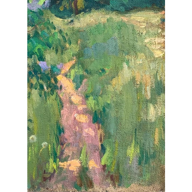 Summer Forest Oil Painting, Ukrainian Soviet Art by Sokolovsky G., 1962 47-33 For Sale - Image 6 of 6