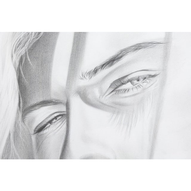 Daniel Samaniego Male Portrait I Contemporary Graphite Drawing on Paper Framed For Sale - Image 4 of 6