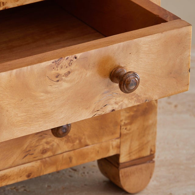 Wood Italian Burlwood Jewelry Chest with Three Drawers, 1960s For Sale - Image 7 of 11