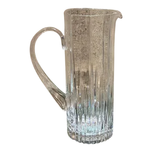 Mid 20th Century Sculptural Cut Glass Pitcher